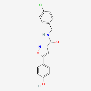 molecular formula C17H13ClN2O3 B6111440 N-(4-chlorobenzyl)-5-(4-hydroxyphenyl)-3-isoxazolecarboxamide 