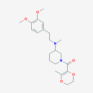 molecular formula C22H32N2O5 B6111451 N-[2-(3,4-dimethoxyphenyl)ethyl]-N-methyl-1-[(3-methyl-5,6-dihydro-1,4-dioxin-2-yl)carbonyl]-3-piperidinamine 