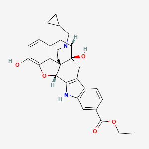B611147 Ethyl (4bS,8R,8aS,14bR)-7-(cyclopropylmethyl)-5,6,7,8,8a,9,14,14b-octahydro-1,8a-dihydroxy-4,8-methanobenzofuro[2,3-a]pyrido[4,3-b]carbazole-12-carboxylate CAS No. 892039-23-5