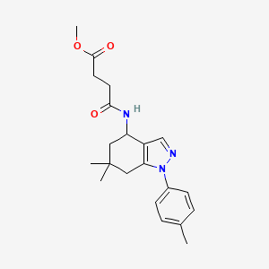 methyl 4-{[6,6-dimethyl-1-(4-methylphenyl)-4,5,6,7-tetrahydro-1H-indazol-4-yl]amino}-4-oxobutanoate