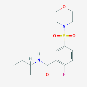 molecular formula C15H21FN2O4S B6111476 N-(sec-butyl)-2-fluoro-5-(4-morpholinylsulfonyl)benzamide 