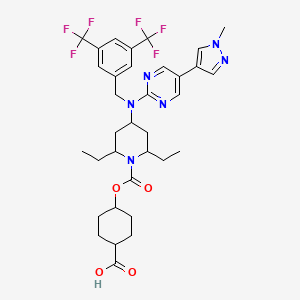 B611151 4-((4-((3,5-bis(trifluoromethyl)benzyl)(5-(1-methyl-1H-pyrazol-4-yl)pyrimidin-2-yl)amino)-2,6-diethylpiperidine-1-carbonyl)oxy)cyclohexane-1-carboxylic acid CAS No. 1149362-88-8