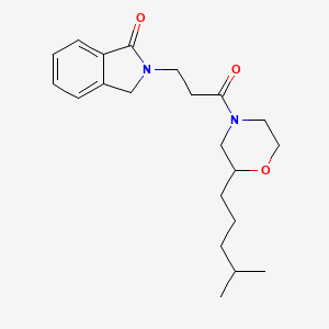 molecular formula C21H30N2O3 B6111512 2-{3-[2-(4-methylpentyl)-4-morpholinyl]-3-oxopropyl}-1-isoindolinone 