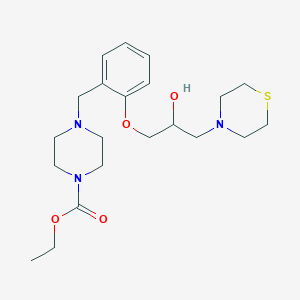 molecular formula C21H33N3O4S B6111519 ethyl 4-{2-[2-hydroxy-3-(4-thiomorpholinyl)propoxy]benzyl}-1-piperazinecarboxylate 