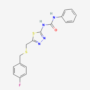 N-(5-{[(4-fluorobenzyl)thio]methyl}-1,3,4-thiadiazol-2-yl)-N'-phenylurea