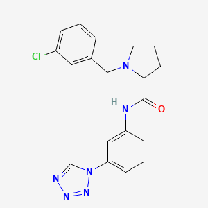 molecular formula C19H19ClN6O B6111533 1-(3-chlorobenzyl)-N-[3-(1H-tetrazol-1-yl)phenyl]prolinamide 