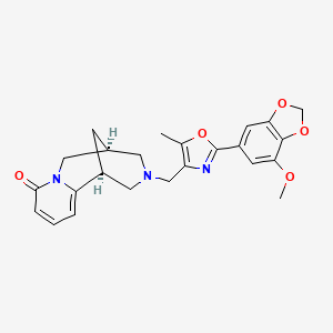 molecular formula C24H25N3O5 B6111542 (1S,9S)-11-{[2-(7-methoxy-1,3-benzodioxol-5-yl)-5-methyl-1,3-oxazol-4-yl]methyl}-7,11-diazatricyclo[7.3.1.0~2,7~]trideca-2,4-dien-6-one 