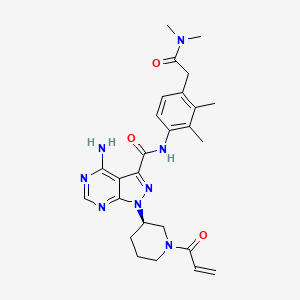 molecular formula C26H32N8O3 B611157 4-氨基-N-[4-[2-(二甲氨基)-2-氧代乙基]-2,3-二甲苯基]-1-[(3R)-1-(1-氧代-2-丙烯-1-基)-3-哌啶基]-1H-吡唑并[3,4-d]嘧啶-3-甲酰胺 CAS No. 2088323-16-2
