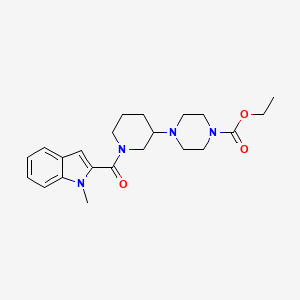 molecular formula C22H30N4O3 B6111590 ethyl 4-{1-[(1-methyl-1H-indol-2-yl)carbonyl]-3-piperidinyl}-1-piperazinecarboxylate 