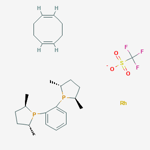 molecular formula C27H40F3O3P2RhS- B061116 1,2-双[(2R,5R)-2,5-二甲基磷杂烷]苯(环辛二烯)铑(I)三氟甲磺酸盐 CAS No. 187682-63-9