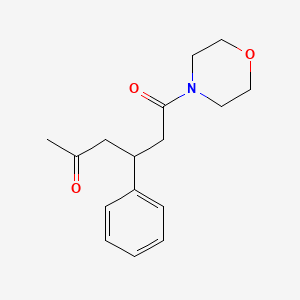 molecular formula C16H21NO3 B6111614 6-(4-morpholinyl)-6-oxo-4-phenyl-2-hexanone 