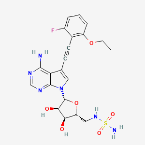 B611165 7-[5-[(aminosulfonyl)amino]-5-deoxy-beta-D-ribofuranosyl]-5-[2-(2-ethoxy-6-fluorophenyl)ethynyl]-7H-pyrrolo[2,3-d]pyrimidin-4-amine CAS No. 1848959-10-3