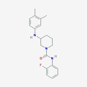 molecular formula C20H24FN3O B6111687 3-[(3,4-dimethylphenyl)amino]-N-(2-fluorophenyl)-1-piperidinecarboxamide 