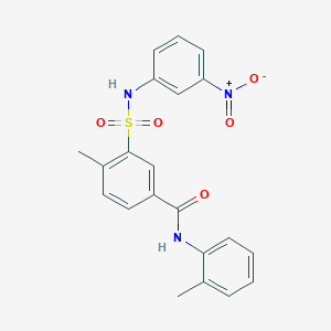 molecular formula C21H19N3O5S B6111748 4-methyl-N-(2-methylphenyl)-3-{[(3-nitrophenyl)amino]sulfonyl}benzamide 