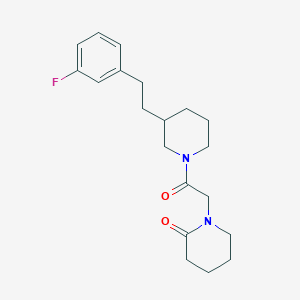 molecular formula C20H27FN2O2 B6111777 1-(2-{3-[2-(3-fluorophenyl)ethyl]-1-piperidinyl}-2-oxoethyl)-2-piperidinone 