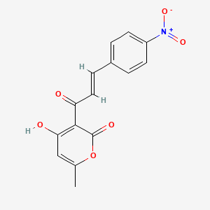 molecular formula C15H11NO6 B6111793 4-hydroxy-6-methyl-3-[3-(4-nitrophenyl)acryloyl]-2H-pyran-2-one 