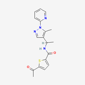 molecular formula C18H18N4O2S B6111801 5-acetyl-N-{1-[5-methyl-1-(2-pyridinyl)-1H-pyrazol-4-yl]ethyl}-2-thiophenecarboxamide 