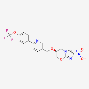 molecular formula C19H15F3N4O5 B611181 (s)-2-Nitro-6-((6-(4-(trifluoromethoxy)phenyl)pyridin-3-yl)methoxy)-6,7-dihydro-5h-imidazo[2,1-b][1,3]oxazine CAS No. 1257426-19-9