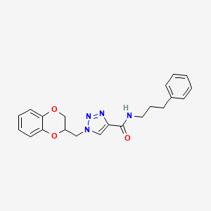 molecular formula C21H22N4O3 B6111819 1-(2,3-dihydro-1,4-benzodioxin-2-ylmethyl)-N-(3-phenylpropyl)-1H-1,2,3-triazole-4-carboxamide 