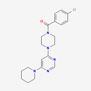 molecular formula C20H24ClN5O B6111868 4-[4-(4-chlorobenzoyl)-1-piperazinyl]-6-(1-piperidinyl)pyrimidine 