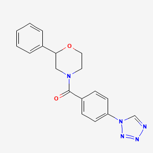 molecular formula C18H17N5O2 B6111893 2-phenyl-4-[4-(1H-tetrazol-1-yl)benzoyl]morpholine 