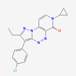 molecular formula C19H16ClN5O B6111899 3-(4-chlorophenyl)-7-cyclopropyl-2-ethylpyrazolo[5,1-c]pyrido[4,3-e][1,2,4]triazin-6(7H)-one 