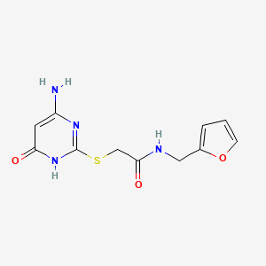 molecular formula C11H12N4O3S B6111927 2-[(4-amino-6-oxo-1,6-dihydro-2-pyrimidinyl)thio]-N-(2-furylmethyl)acetamide 