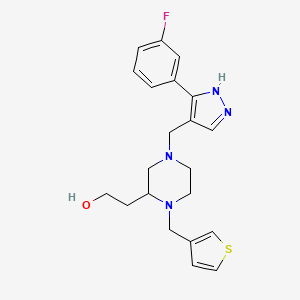 2-[4-{[3-(3-fluorophenyl)-1H-pyrazol-4-yl]methyl}-1-(3-thienylmethyl)-2-piperazinyl]ethanol