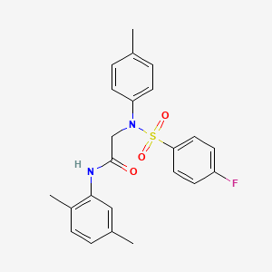 molecular formula C23H23FN2O3S B6111953 N~1~-(2,5-dimethylphenyl)-N~2~-[(4-fluorophenyl)sulfonyl]-N~2~-(4-methylphenyl)glycinamide 
