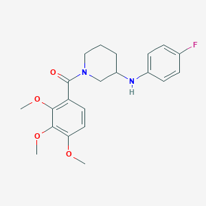 molecular formula C21H25FN2O4 B6111964 N-(4-fluorophenyl)-1-(2,3,4-trimethoxybenzoyl)-3-piperidinamine 