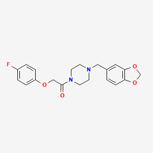 molecular formula C20H21FN2O4 B6112002 1-(1,3-benzodioxol-5-ylmethyl)-4-[(4-fluorophenoxy)acetyl]piperazine 