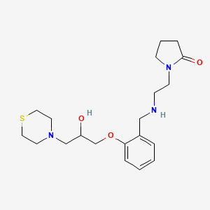 molecular formula C20H31N3O3S B6112023 1-[2-({2-[2-hydroxy-3-(4-thiomorpholinyl)propoxy]benzyl}amino)ethyl]-2-pyrrolidinone 