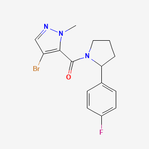 molecular formula C15H15BrFN3O B6112028 4-bromo-5-{[2-(4-fluorophenyl)-1-pyrrolidinyl]carbonyl}-1-methyl-1H-pyrazole 