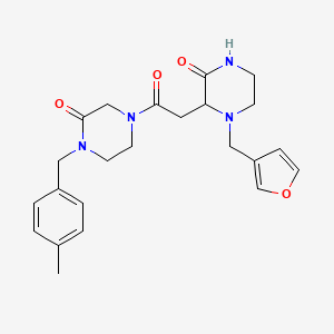 4-{[1-(3-furylmethyl)-3-oxo-2-piperazinyl]acetyl}-1-(4-methylbenzyl)-2-piperazinone