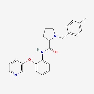 molecular formula C24H25N3O2 B6112044 1-(4-methylbenzyl)-N-[2-(3-pyridinyloxy)phenyl]prolinamide 