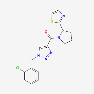 molecular formula C17H16ClN5OS B6112061 1-(2-chlorobenzyl)-4-{[2-(1,3-thiazol-2-yl)-1-pyrrolidinyl]carbonyl}-1H-1,2,3-triazole 