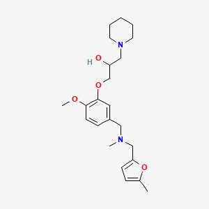 molecular formula C23H34N2O4 B6112066 1-[2-methoxy-5-({methyl[(5-methyl-2-furyl)methyl]amino}methyl)phenoxy]-3-(1-piperidinyl)-2-propanol 