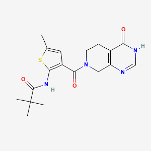 2,2-dimethyl-N-{5-methyl-3-[(4-oxo-4,5,6,8-tetrahydropyrido[3,4-d]pyrimidin-7(3H)-yl)carbonyl]-2-thienyl}propanamide