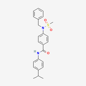 molecular formula C24H26N2O3S B6112118 4-[benzyl(methylsulfonyl)amino]-N-(4-isopropylphenyl)benzamide 