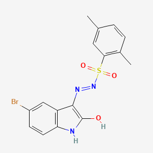 molecular formula C16H14BrN3O3S B6112164 N'-(5-bromo-2-oxo-1,2-dihydro-3H-indol-3-ylidene)-2,5-dimethylbenzenesulfonohydrazide 