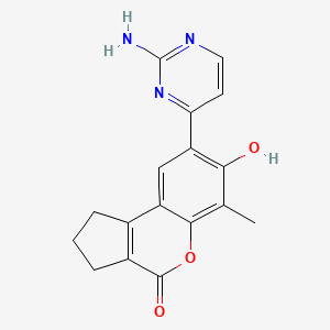 molecular formula C17H15N3O3 B6112167 8-(2-amino-4-pyrimidinyl)-7-hydroxy-6-methyl-2,3-dihydrocyclopenta[c]chromen-4(1H)-one 