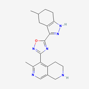 molecular formula C19H22N6O B6112191 6-methyl-5-[5-(5-methyl-4,5,6,7-tetrahydro-2H-indazol-3-yl)-1,2,4-oxadiazol-3-yl]-1,2,3,4-tetrahydro-2,7-naphthyridine trifluoroacetate 