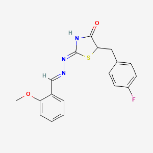 molecular formula C18H16FN3O2S B6112197 2-methoxybenzaldehyde [5-(4-fluorobenzyl)-4-oxo-1,3-thiazolidin-2-ylidene]hydrazone 