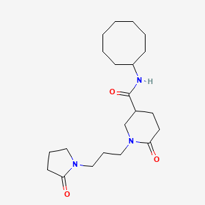 molecular formula C21H35N3O3 B6112214 N-cyclooctyl-6-oxo-1-[3-(2-oxo-1-pyrrolidinyl)propyl]-3-piperidinecarboxamide 