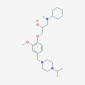 molecular formula C25H43N3O3 B6112220 1-[cyclohexyl(methyl)amino]-3-{4-[(4-isopropyl-1-piperazinyl)methyl]-2-methoxyphenoxy}-2-propanol 