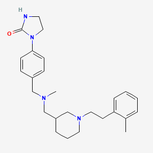 molecular formula C26H36N4O B6112242 1-(4-{[methyl({1-[2-(2-methylphenyl)ethyl]-3-piperidinyl}methyl)amino]methyl}phenyl)-2-imidazolidinone 