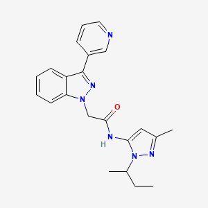 molecular formula C22H24N6O B6112254 N-(1-sec-butyl-3-methyl-1H-pyrazol-5-yl)-2-(3-pyridin-3-yl-1H-indazol-1-yl)acetamide 