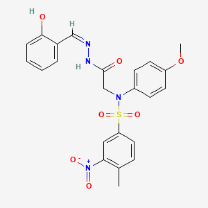 molecular formula C23H22N4O7S B6112270 N-{2-[2-(2-hydroxybenzylidene)hydrazino]-2-oxoethyl}-N-(4-methoxyphenyl)-4-methyl-3-nitrobenzenesulfonamide 