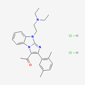 molecular formula C25H32Cl2N4O B6112282 1-[9-[2-(diethylamino)ethyl]-2-(2,5-dimethylphenyl)-9H-imidazo[1,2-a]benzimidazol-3-yl]ethanone dihydrochloride 