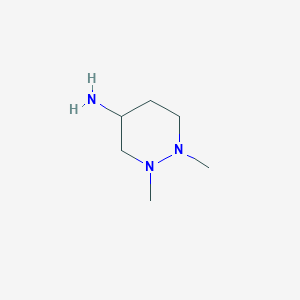 molecular formula C6H15N3 B061123 1,2-Dimethyldiazinan-4-amine CAS No. 159583-29-6